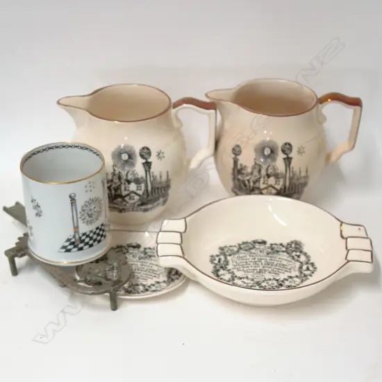 Six vintage Masonic Lodge items