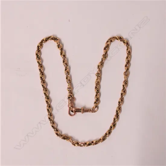 A c.1900 gilded 9ct. rose gold chain
