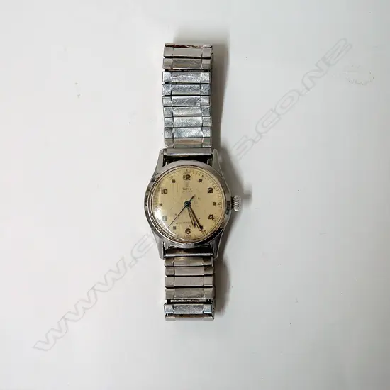 A vintage Tudor Oyster gent's white metal wristwatch
