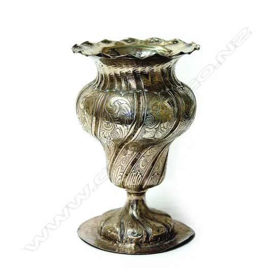 A 19thC Italian silver baluster vase