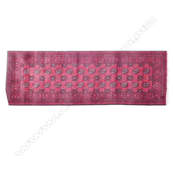 A hand knotted Afghan Turkoman runner