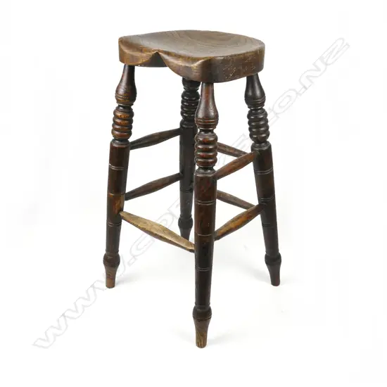 A 19thC fruitwood stool