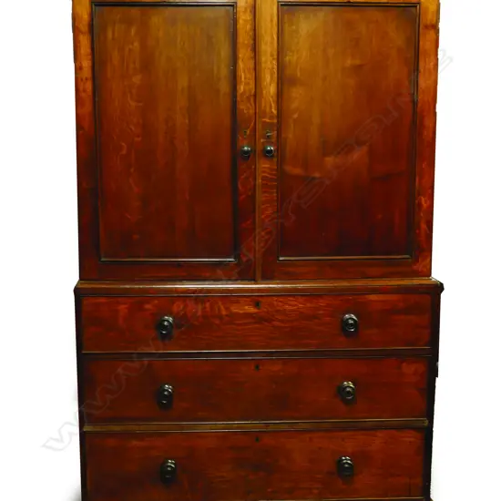 A George III oak linen press chest