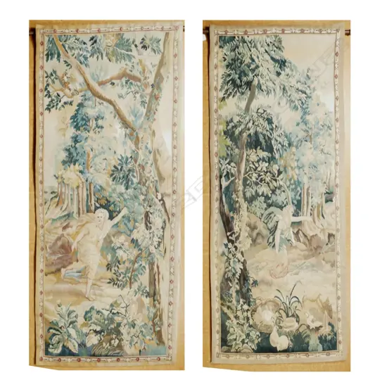 A pair of French tapestries