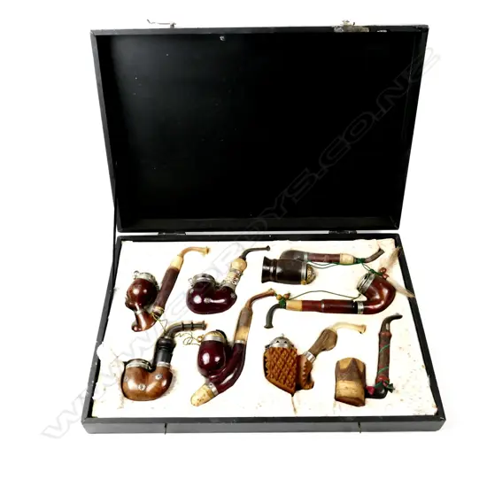 A collection of eight pipes