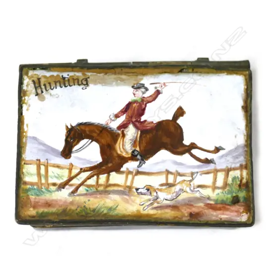 A Victorian enamel vesta case