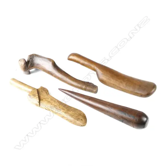 Four old items of treen