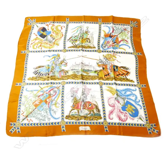 A vintage as new Gucci silk scarf