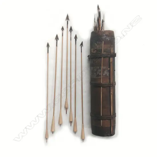 A Sarawak blow pipe darts in bamboo quiver