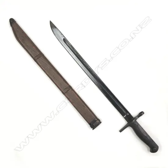 A Japanese WWII Type 30 1897 bayonet in scabbard