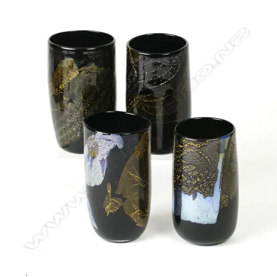 A set of four Garry Nash 'Aventurine' glass tumblers