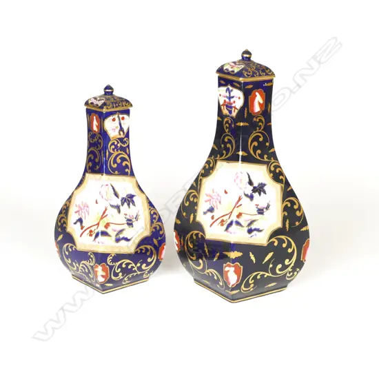 Two Victorian Mason's lidded vases