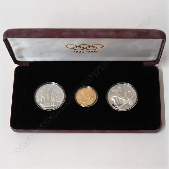 An 1896-1996 Olympic Centennial Australian three-proof coin set