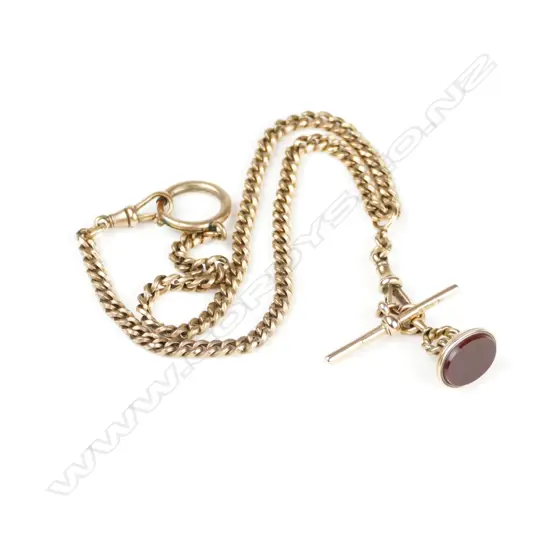 A Victorian 9ct. rose gold fob chain