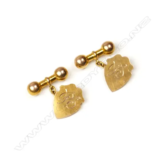 A pair of 9ct. gold cuff links