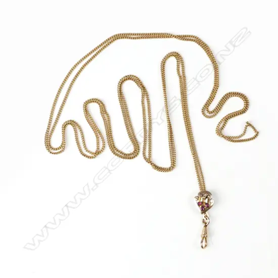 An early 20thC 9ct. rose gold muff chain