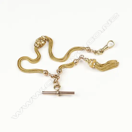 A 19thC 15ct. yellow gold Albertina chain