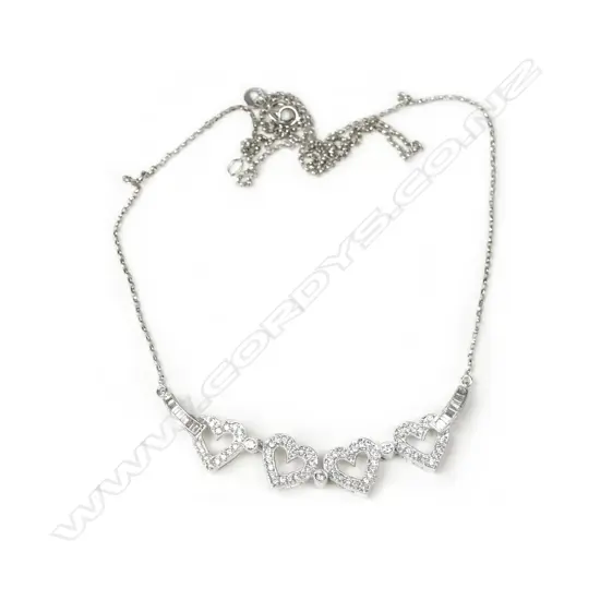An 18ct. white gold and diamond necklace