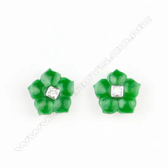 A pair of 18ct white gold