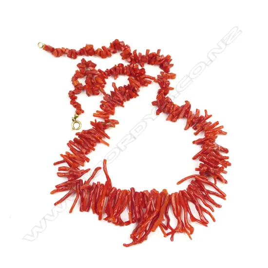 A vintage red coral necklace