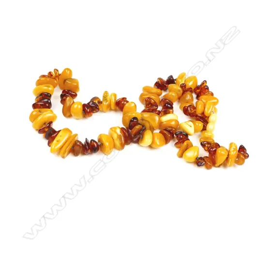 A vintage amber nugget necklace