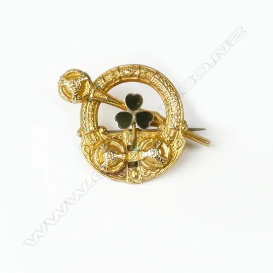 An early 20thC Scottish kilt pin form brooch