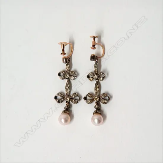 A pair of early 20thC Belle Epoque earrings