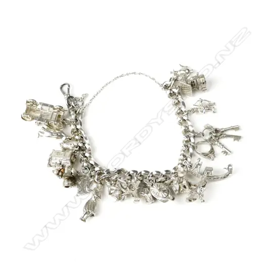 A silver charm bracelet