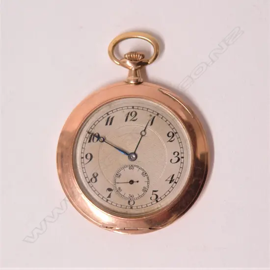 An Art Deco 9ct. rose gold cased gent's open faced pocket watch