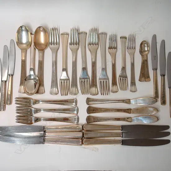 A European (Italy) Art Deco silver cutlery service