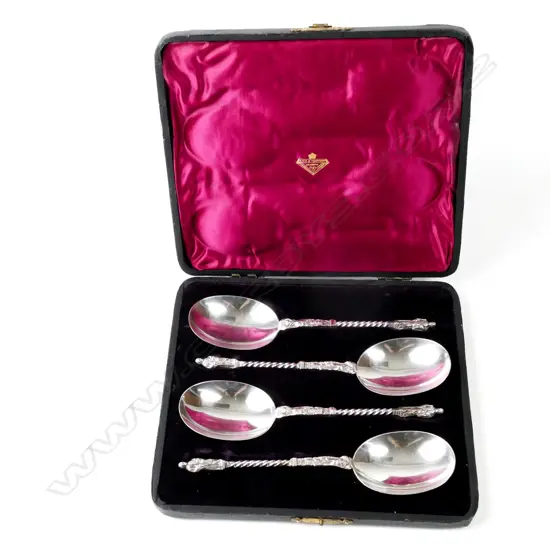 Four late Victorian large silver apostle spoons