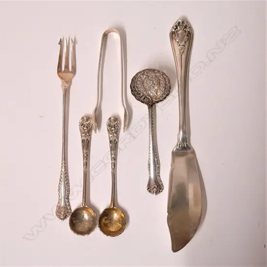 Six early 20thC silver flatware items