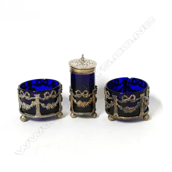 An Edwardian condiment set