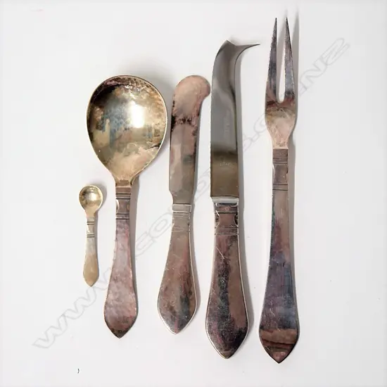 Five vintage Georg Jensen silver cutlery items