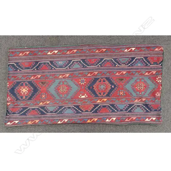 A large old Turkish kilim cushion cover