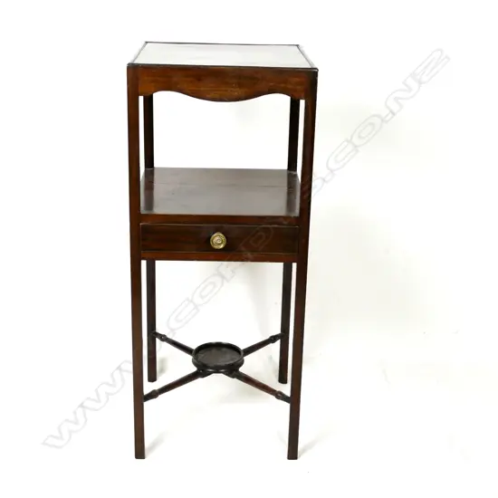 A Georgian mahogany two-stage bedside cabinet