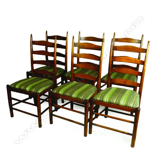 Six oak Ashton Grove ladderback chairs