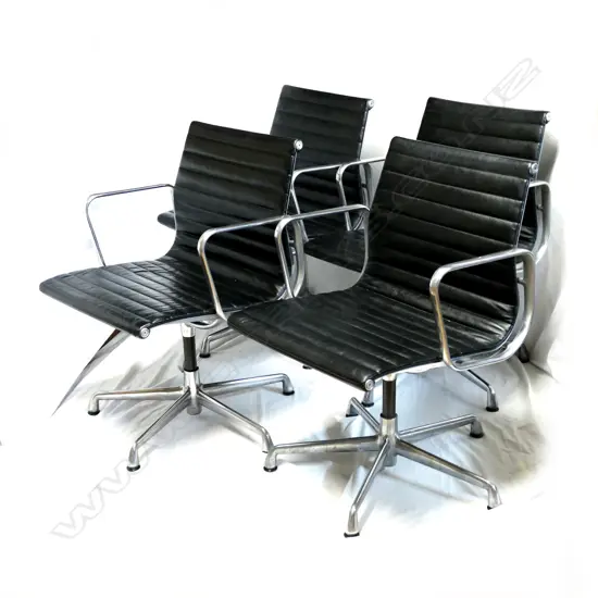 A set of four Eames for Herman Miller Aluminium Group side chairs