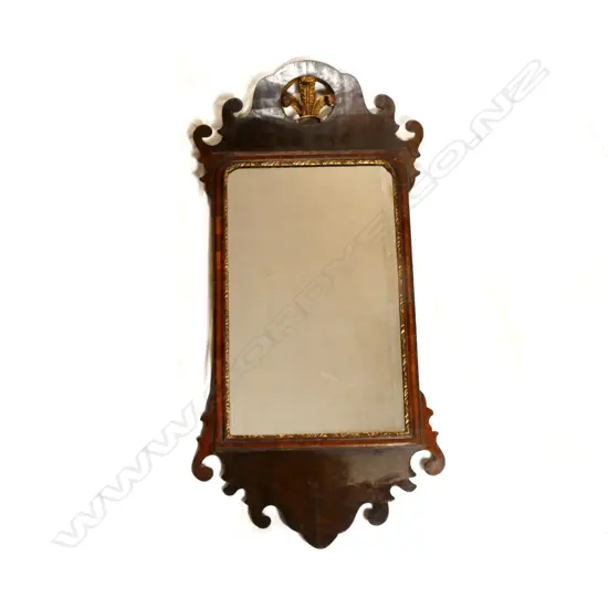A Georgian mahogany 'Chippendale' pier glass with cut-out decoration