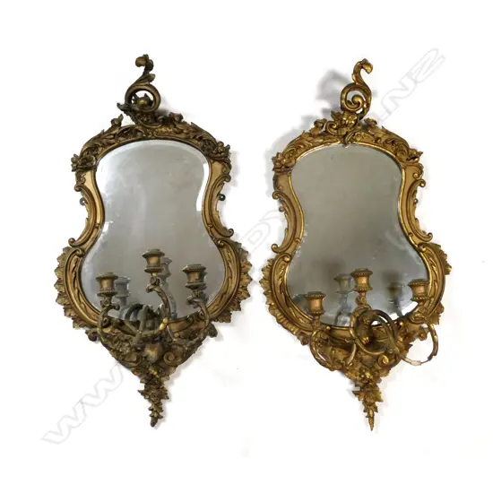 A pair of gilt framed Girandole mirrors