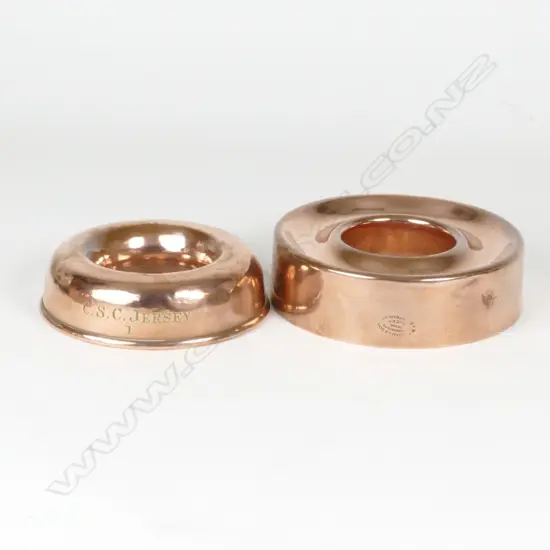 Two heavy gauge Victorian copper ring moulds
