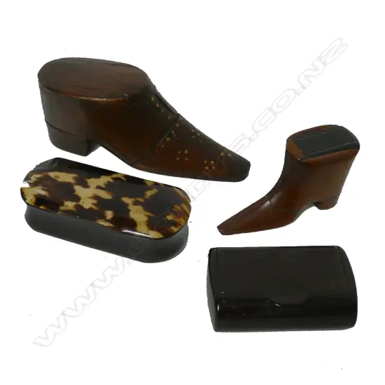 Four various snuff boxes