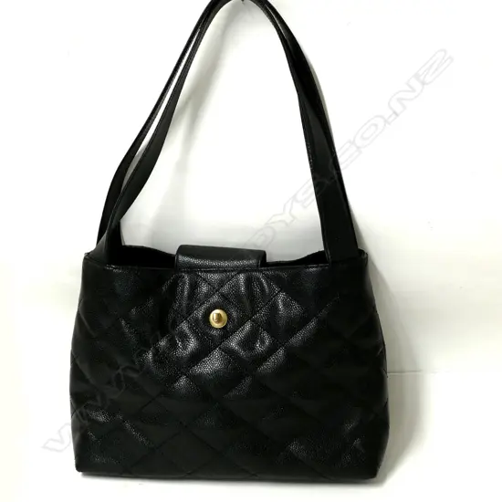 A vintage black Chanel 'Caviar' leather tote bag