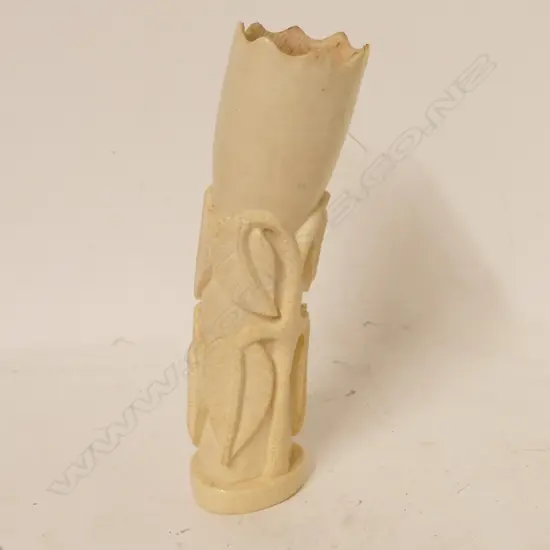 An African carved ivory tusk vase