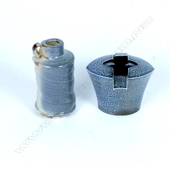 Two salt glazed pieces by Duncan Shearer