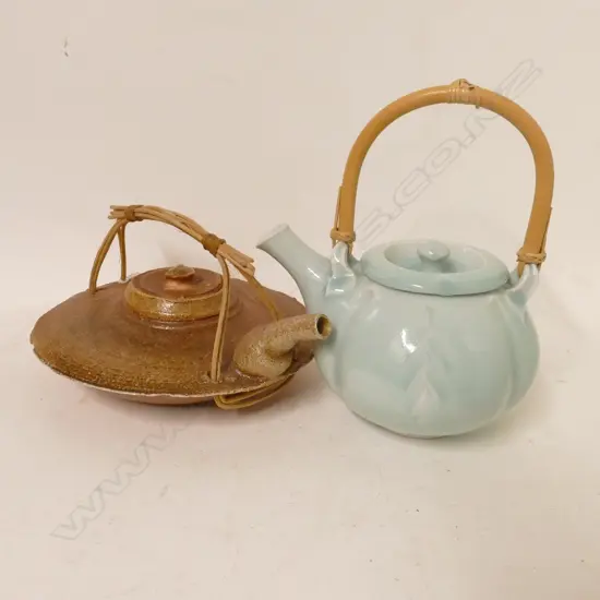 A Greg Barron celadon glazed teapot