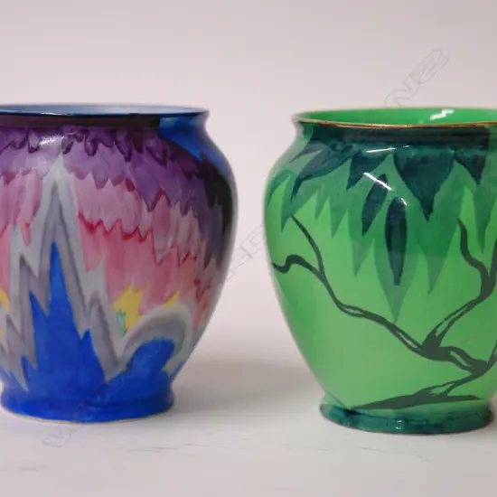 Two small Art Deco baluster vases