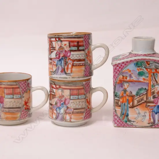 Four early 19thC Chinese famille rose pieces