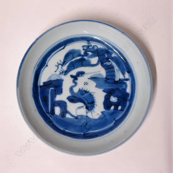 A Chinese blue and white porcelain dish