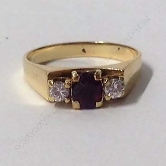 An 18ct. gold ruby and diamond ring